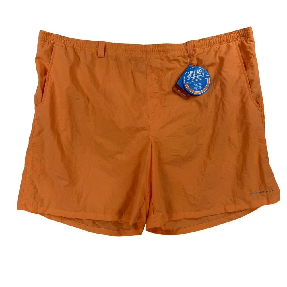 Columbia PFG Swim Shorts Mens 4XL Orange Backcast III UPF 50 Omni-Shade Fishing